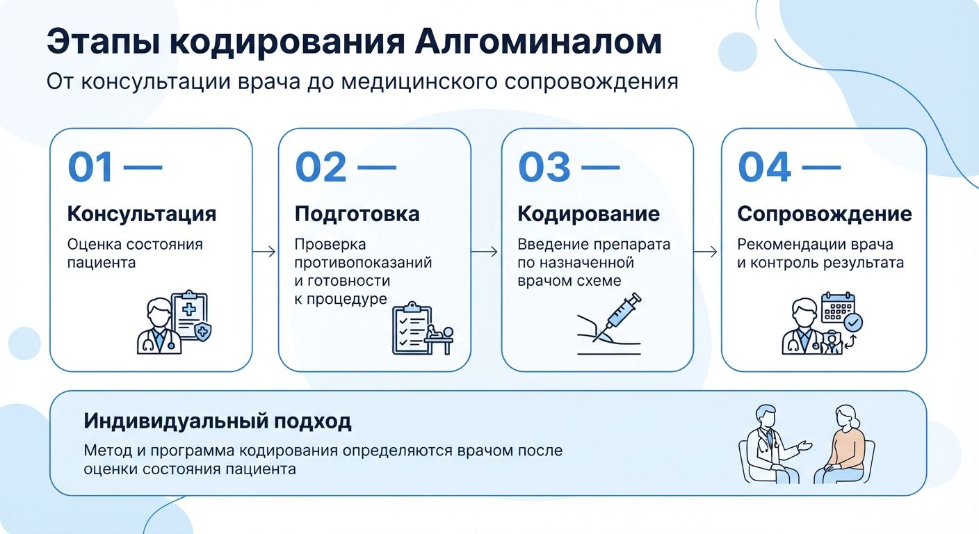 Кодирование препаратом «Алгоминал» в Торопце инфографика